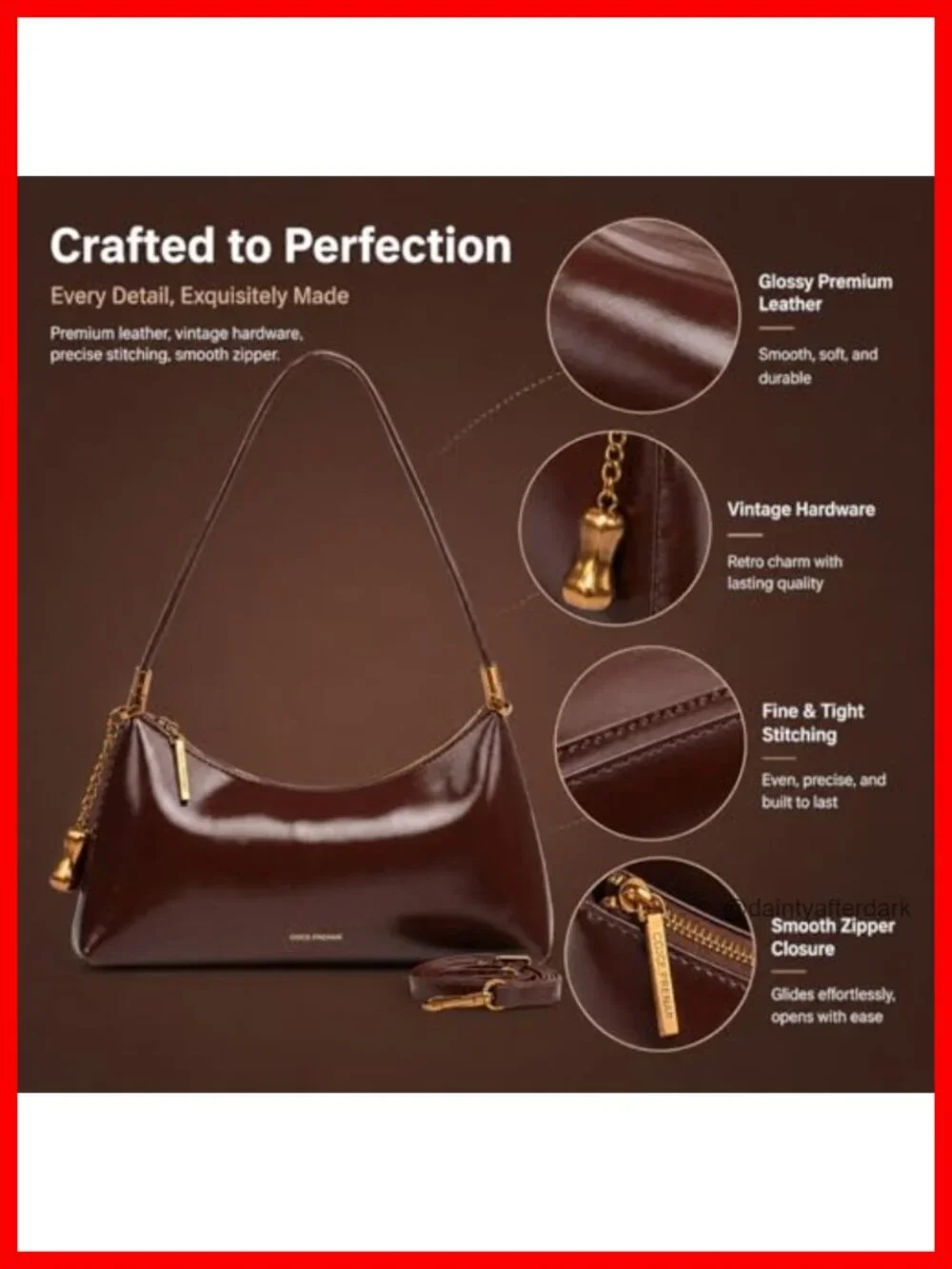 Faux Leather Crescent Hobo Bag Crossbody Shoulder Purse Small Handbag